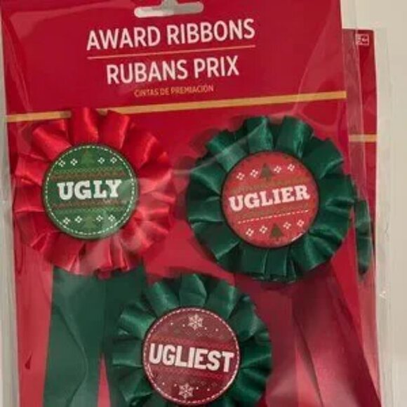 Ugly Sweater Award Ribbons (Christmas Ugly Sweater - Set of 3) (new) (holiday/x) - Picture 3 of 15